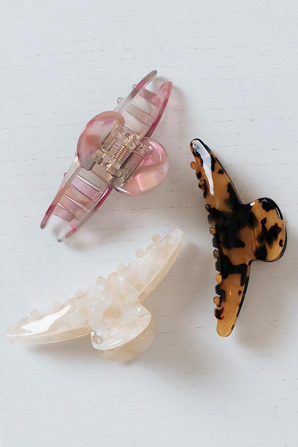 Lovely Lady Hair Claw Clip Set In Pink Product Image