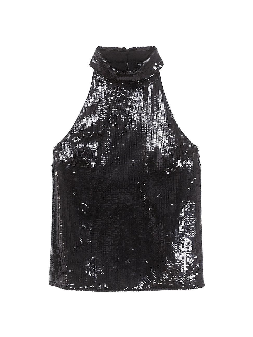 Theory Sequin Mock Neck Sleeveless Top Product Image