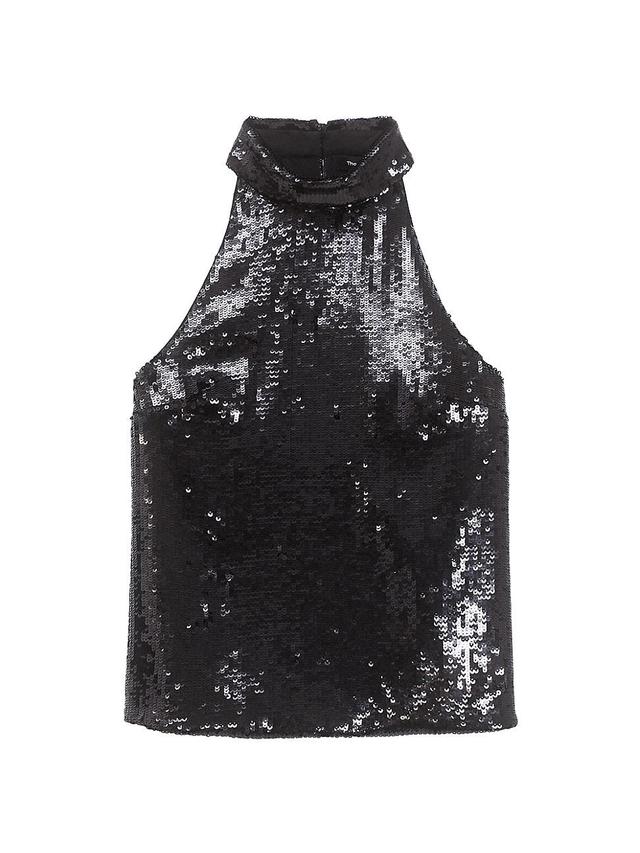 Womens Sequined Halter Top Product Image