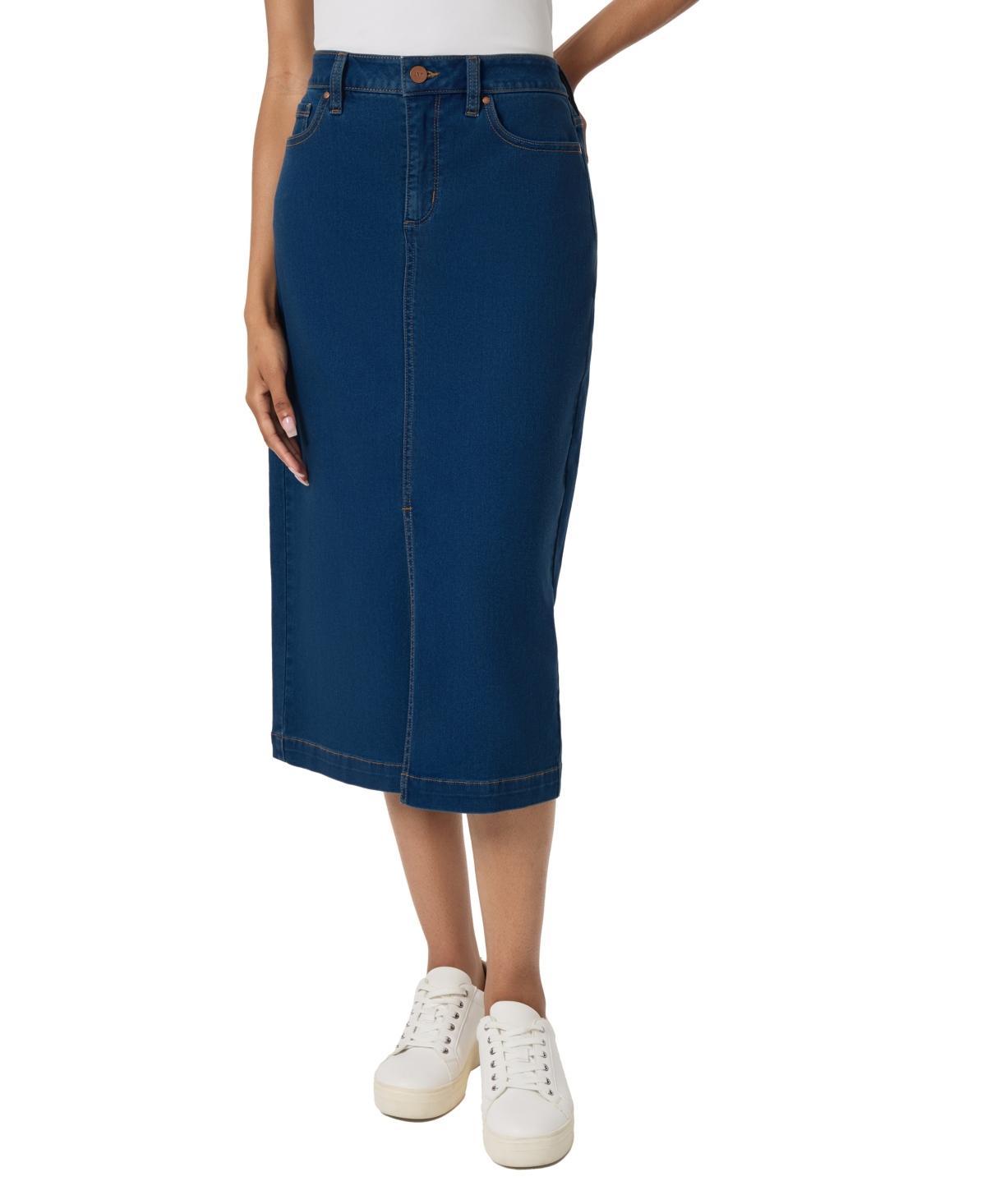 Jones New York Womens Denim Midi Pencil Skirt product image