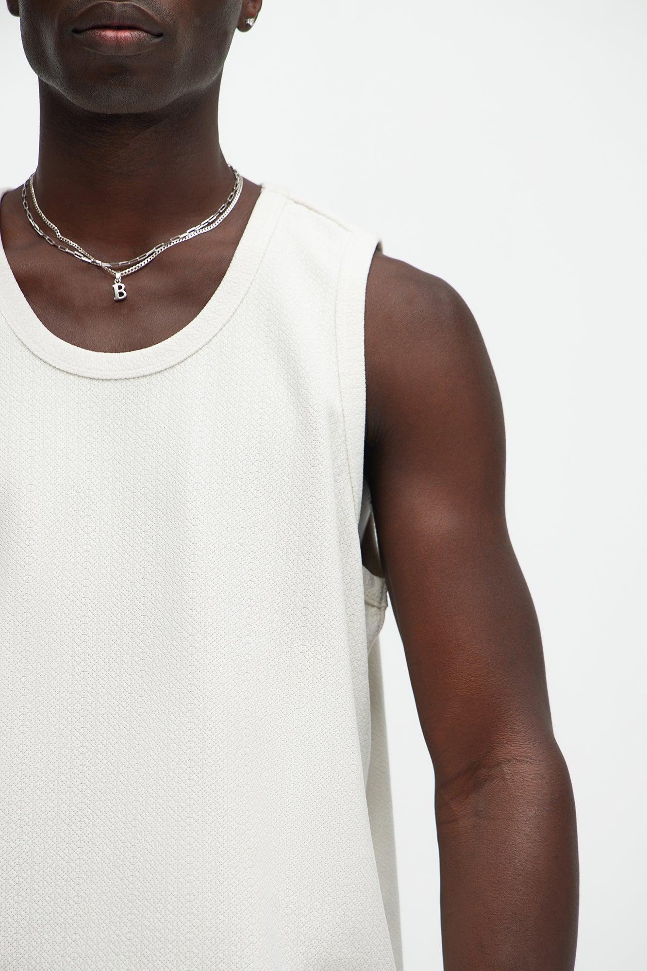 Dudley Textured Relaxed Tank - Off White Product Image