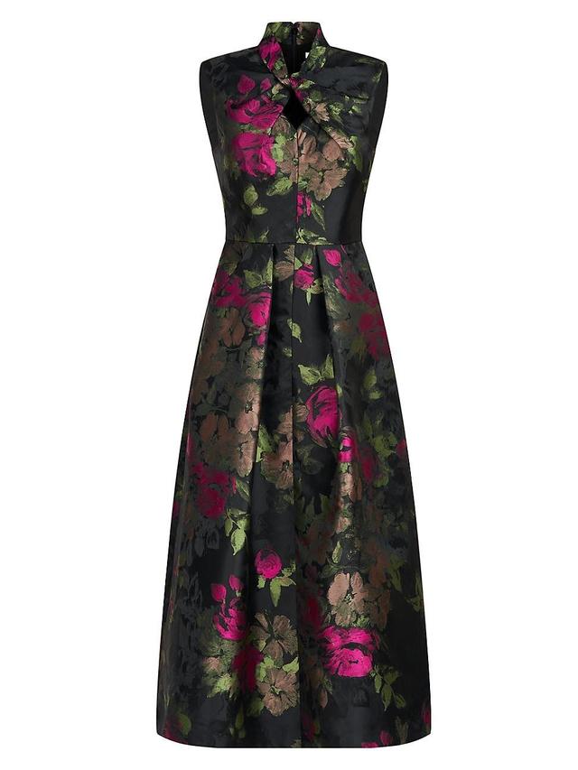 Womens Rosemarie Floral Jacquard Cocktail Dress Product Image