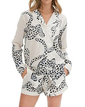 Womens Jaguar Print Cotton Signature Pajama Set Product Image