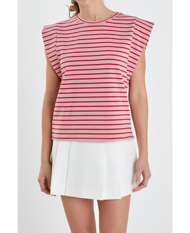 English Factory Stripe Extended Shoulder T-Shirt Product Image