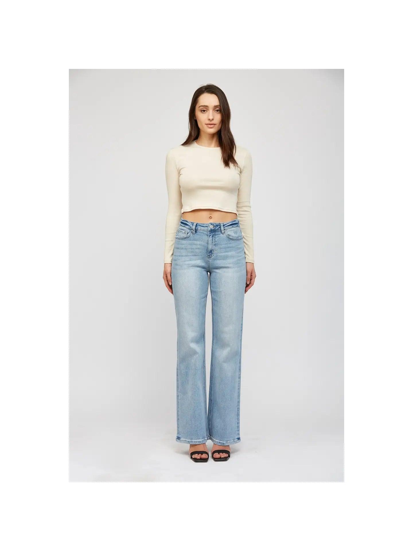 Mica Denim Super High Rise Wide Leg Jeans Product Image