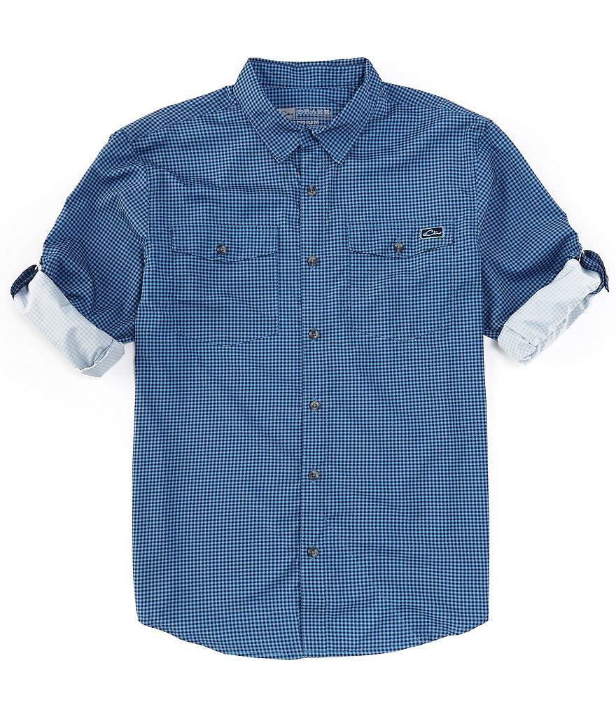 Drake Clothing Co. Performance Stretch Frat Gingham Check Long Sleeve Woven Shirt Product Image