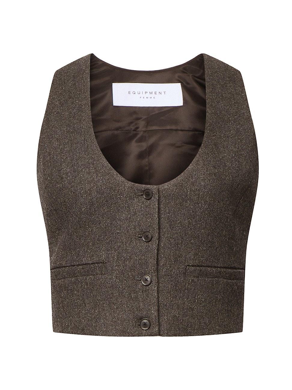 Womens Charlie Cropped Wool Vest Product Image