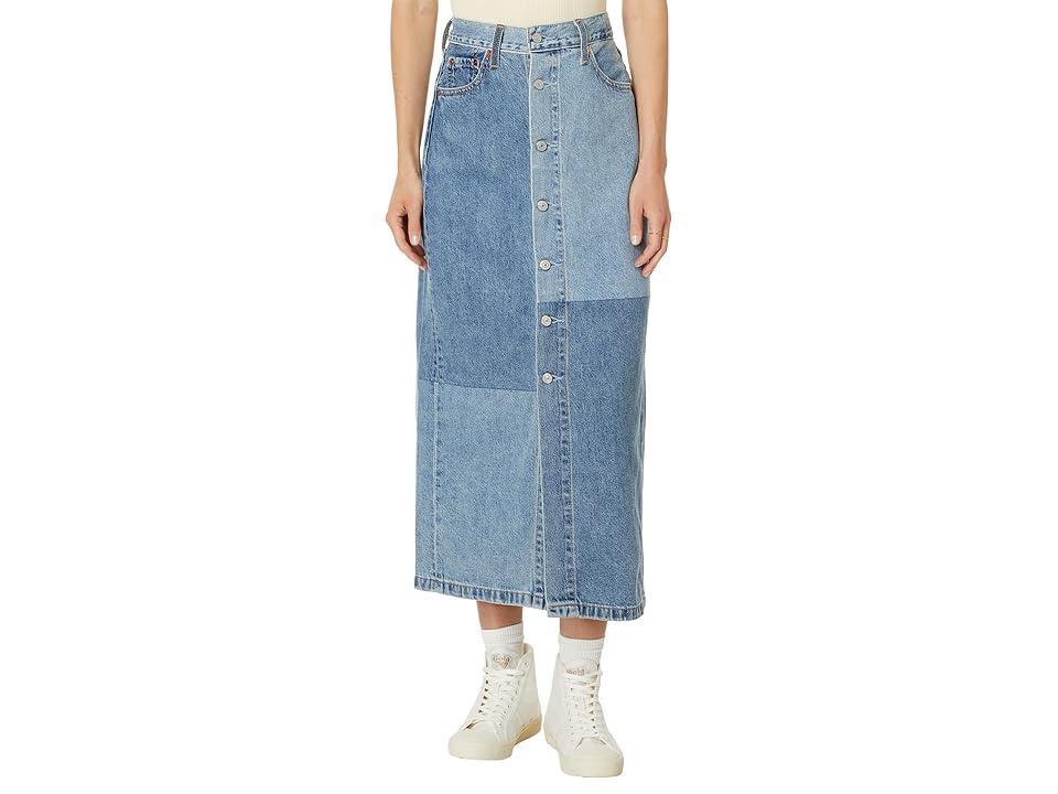 Levi's(r) Premium Button Midi Skirt Patch (Clean Craft) Women's Skirt Product Image