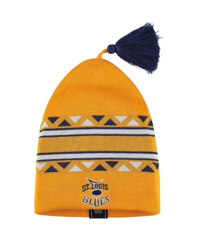 Mens adidas Gold St. Louis Blues Reverse Retro Knit Beanie with Tassel Product Image