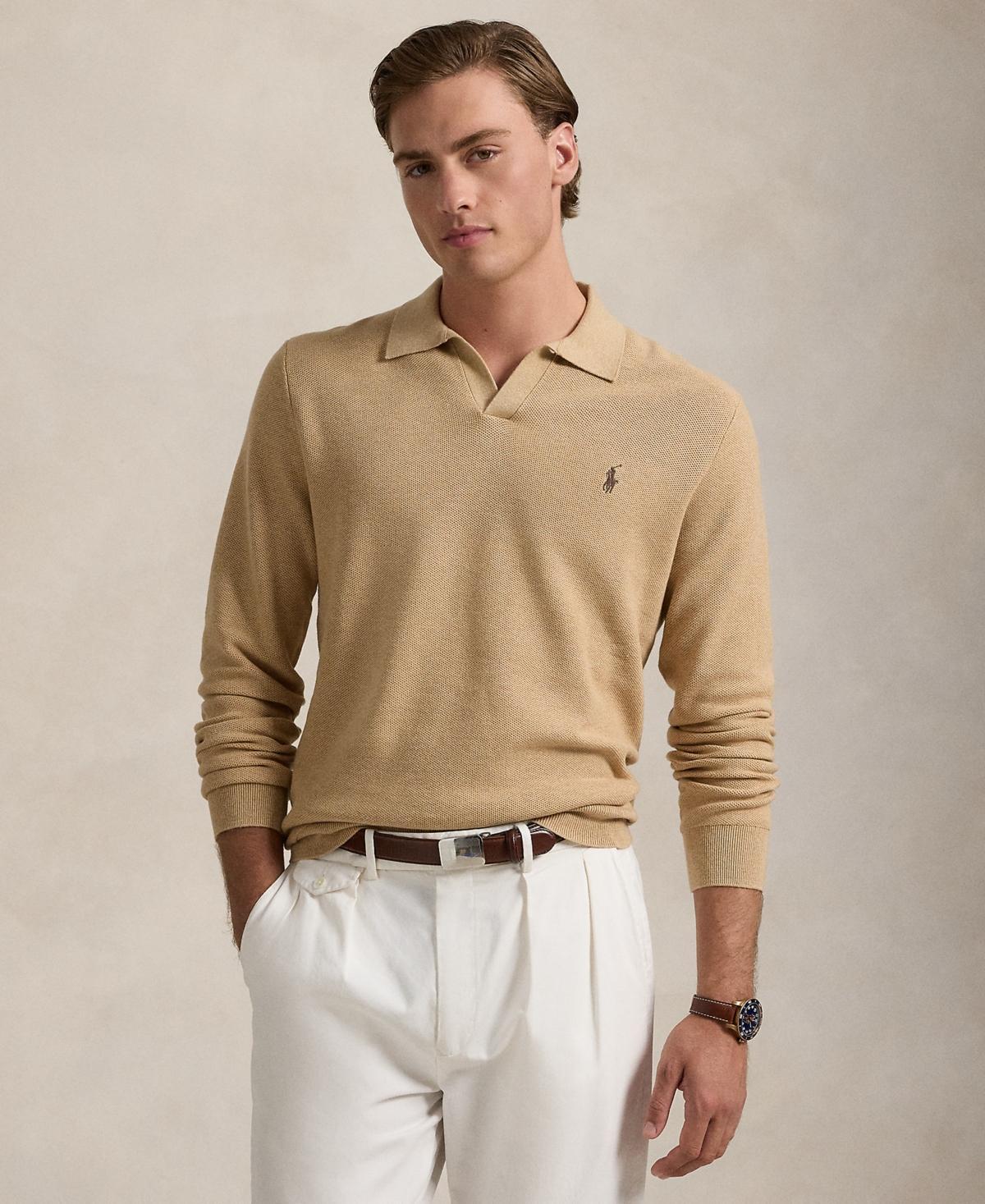 Polo Ralph Lauren Mens Mesh-Knit Cotton Sweater Product Image