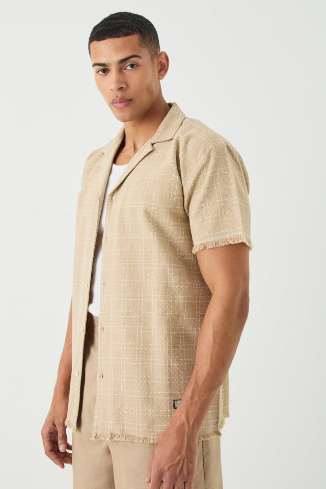 Oversized Raw Hem Boucle Shirt | boohooMAN USA Product Image