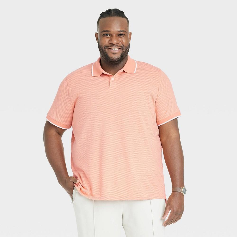 Mens Big & Tall Standard Fit Short Sleeve Polo Shirt - Goodfellow & Co Orange 4XLT Product Image