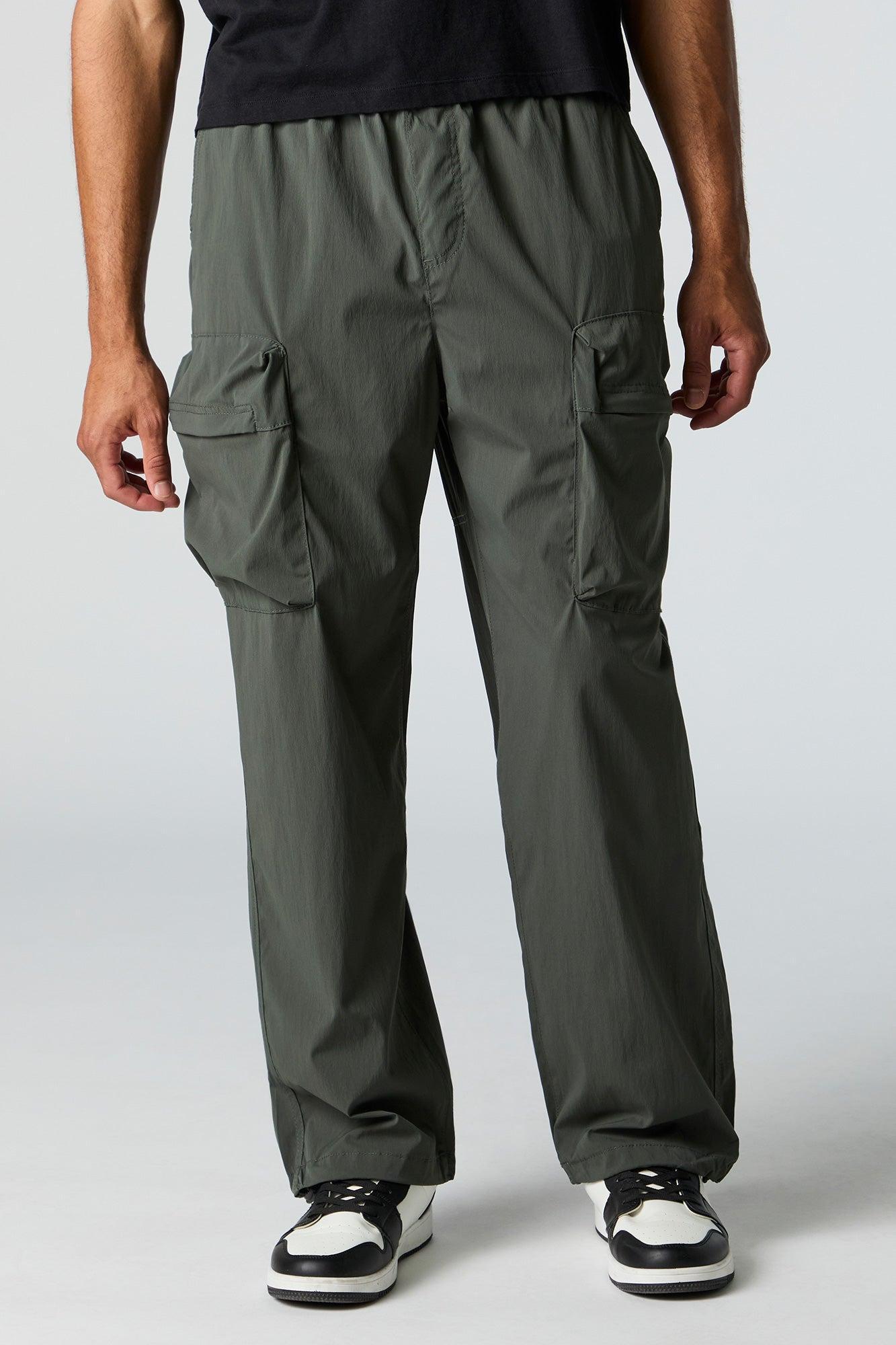 Nylon Zip Pocket Straight Leg Cargo Pant Male Product Image