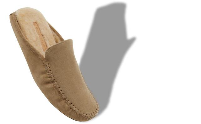 CRAWFORD Dark Beige Suede Slippers Product Image