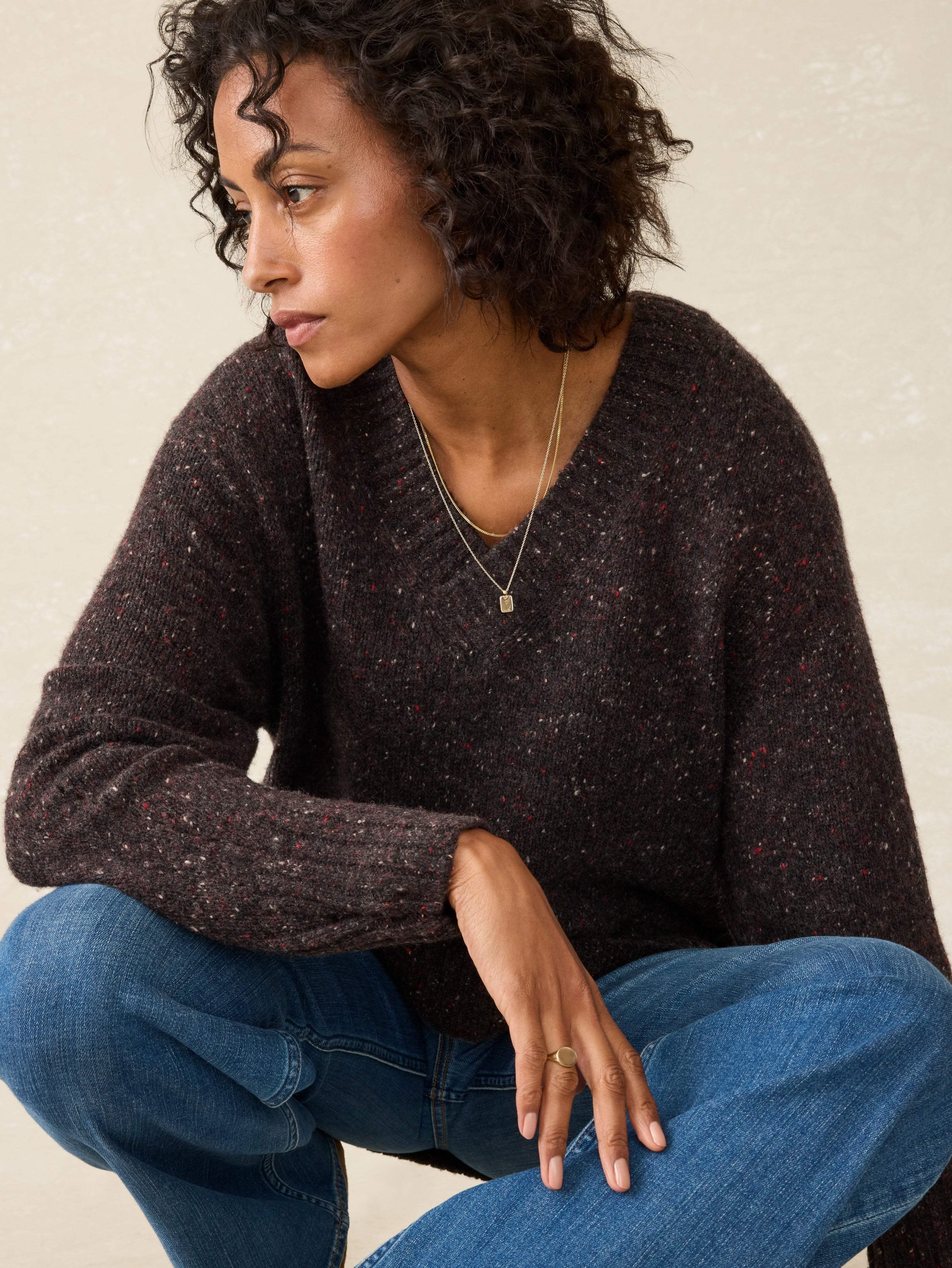 Driftwood Donegal Sweater - Blackberry Female Product Image