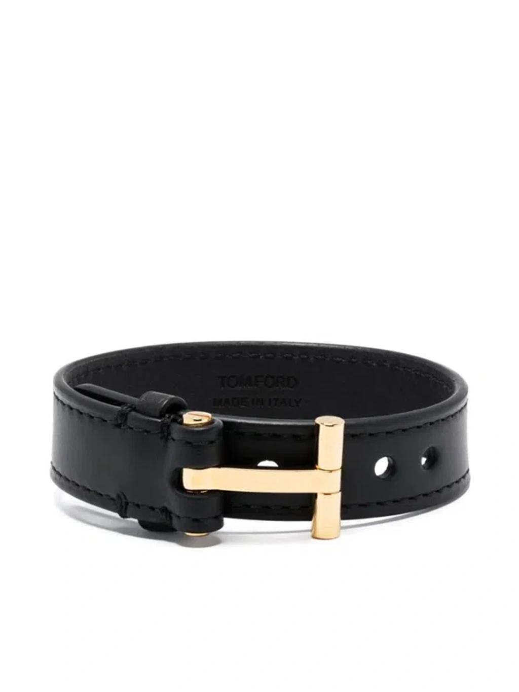 Leather Bracelet In Black Product Image