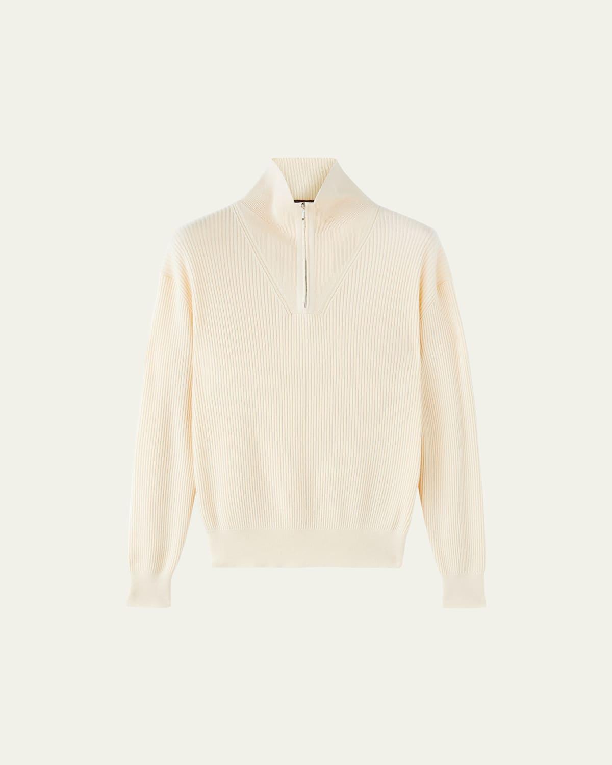 Mens Akan Cashmere-Silk Ribbed Quarter-Zip Sweater Product Image