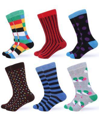 Mens Fun Colorful Dress Socks 6 Pack Product Image