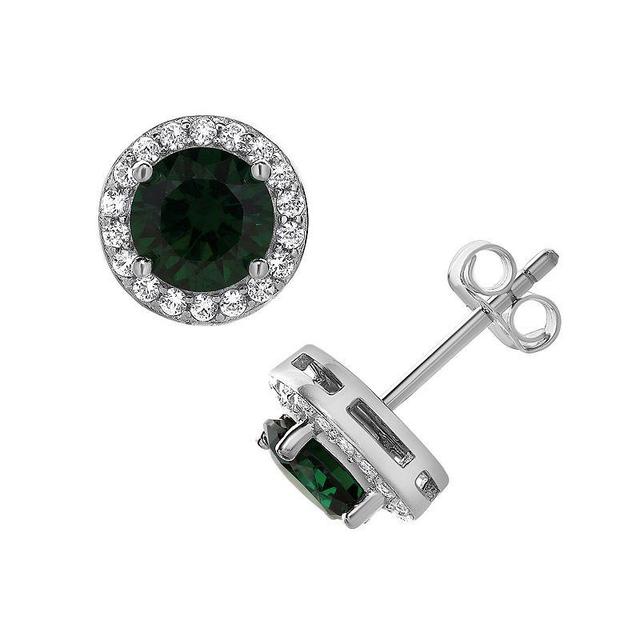 Gemstone Brilliance Gemstone & Lab-Created White Sapphire Earrings, Womens, Simulated Green Product Image