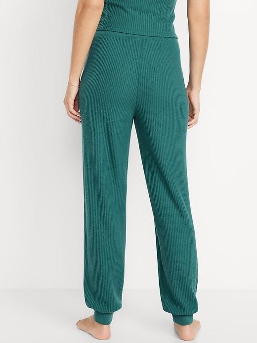 High-Waisted Waffle Lounge Joggers Product Image