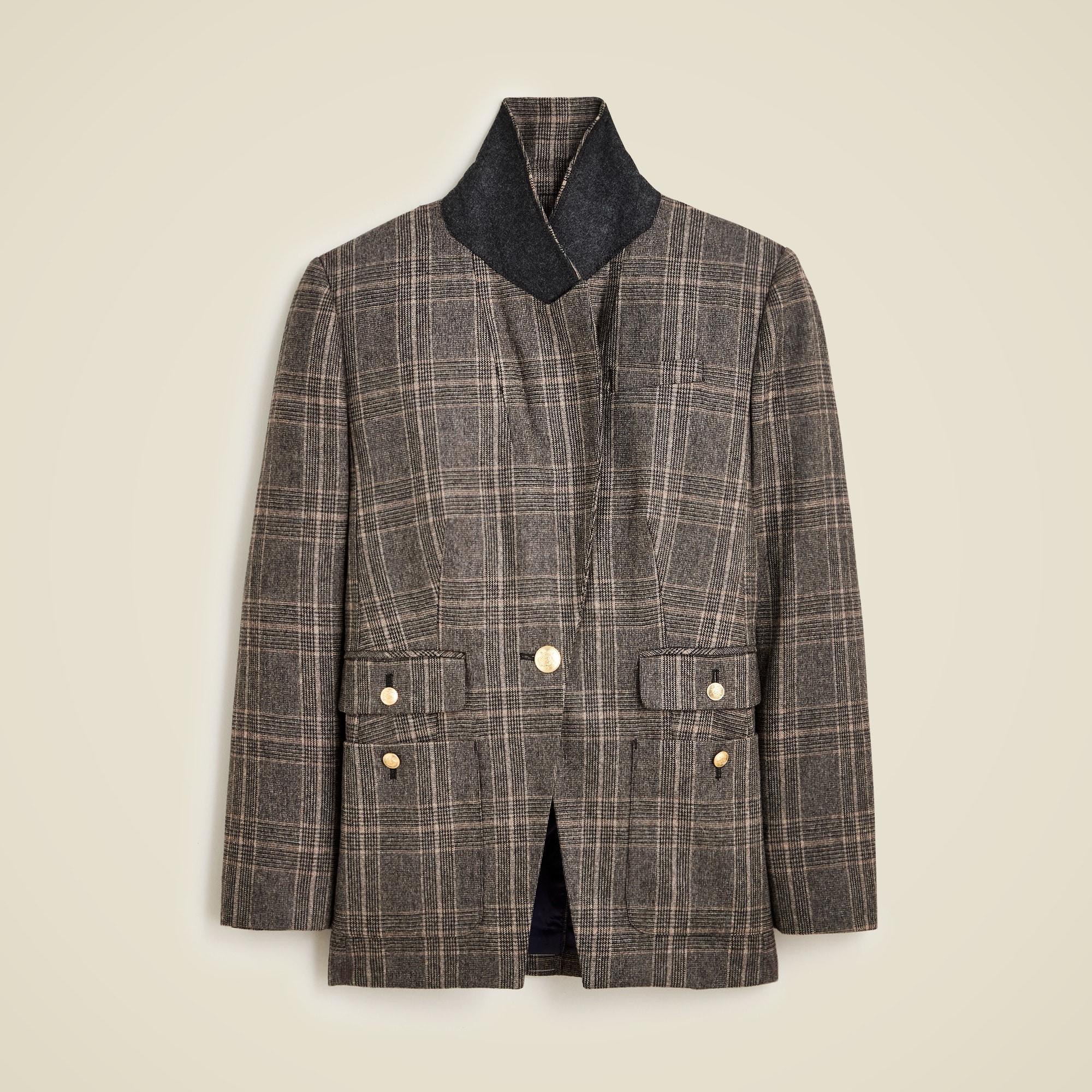 Vivienne blazer in plaid Italian wool blend Product Image