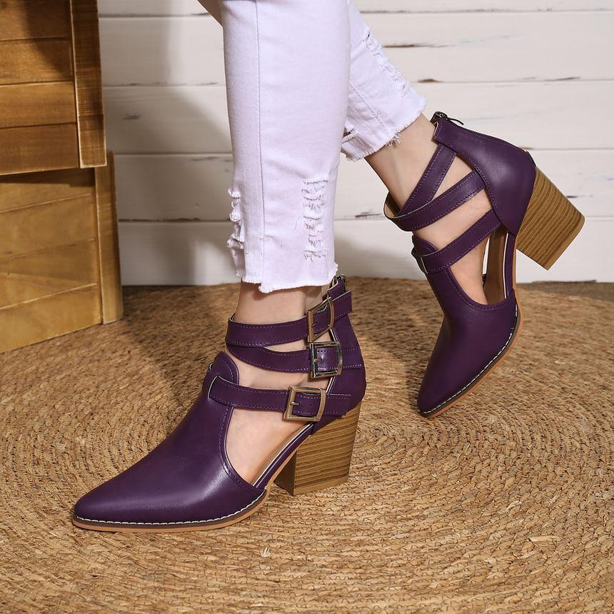 Block Heel Pointed Sandals Product Image