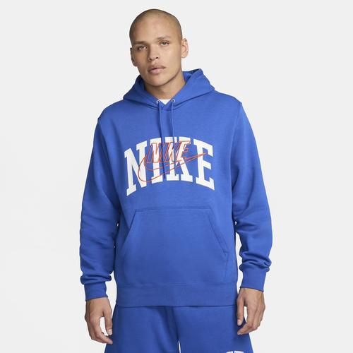 Nike Mens Club Arch GX Basketball Pullover Hoodie - Safety Orange/Game Royal Product Image