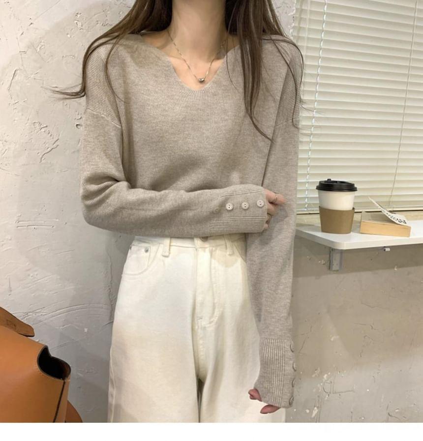 Long Sleeve V-Neck Sweater Product Image