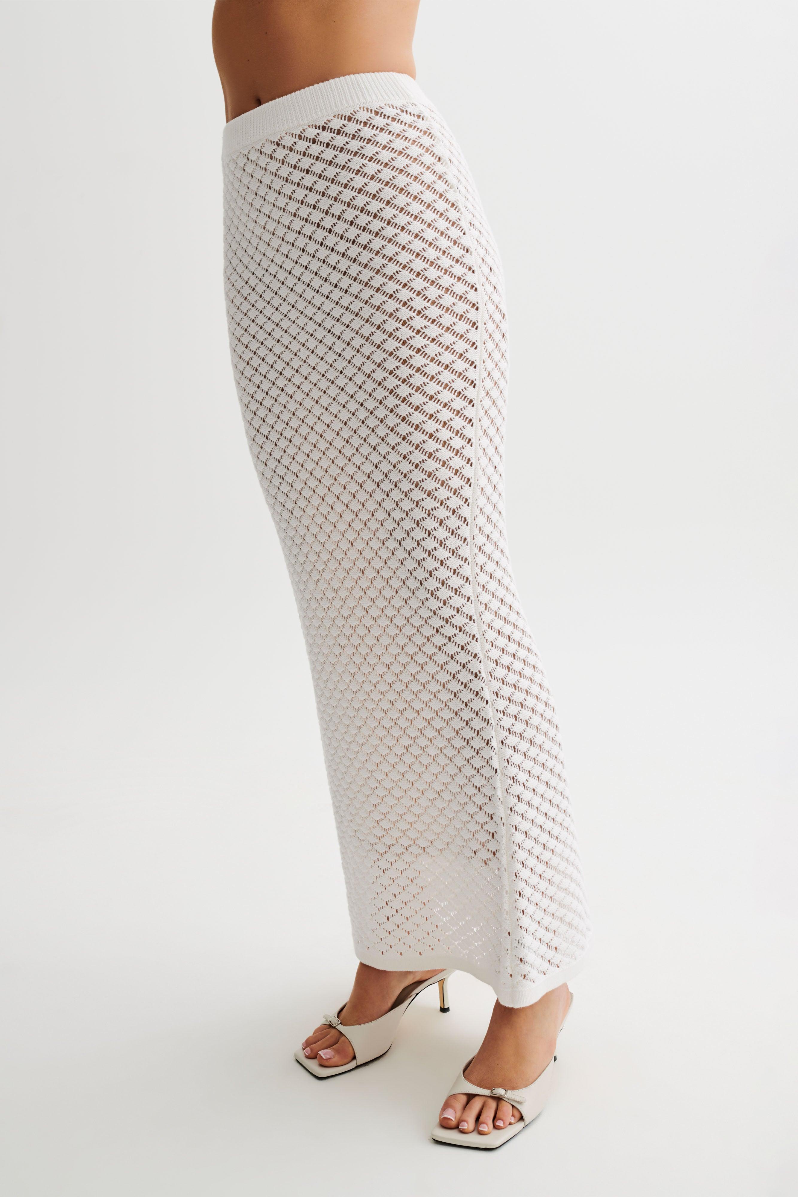 Guiliana Knit Maxi Skirt - Ivory Product Image