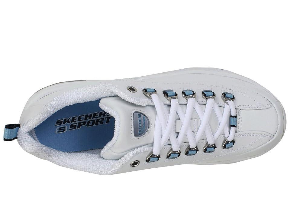 SKECHERS Premiums Smooth Leather/Blue Trim) Women's Lace up casual Shoes Product Image