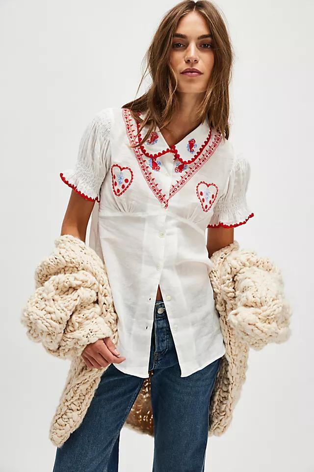 Kinga Csilla Minnie Embroidered Heart Blouse Product Image