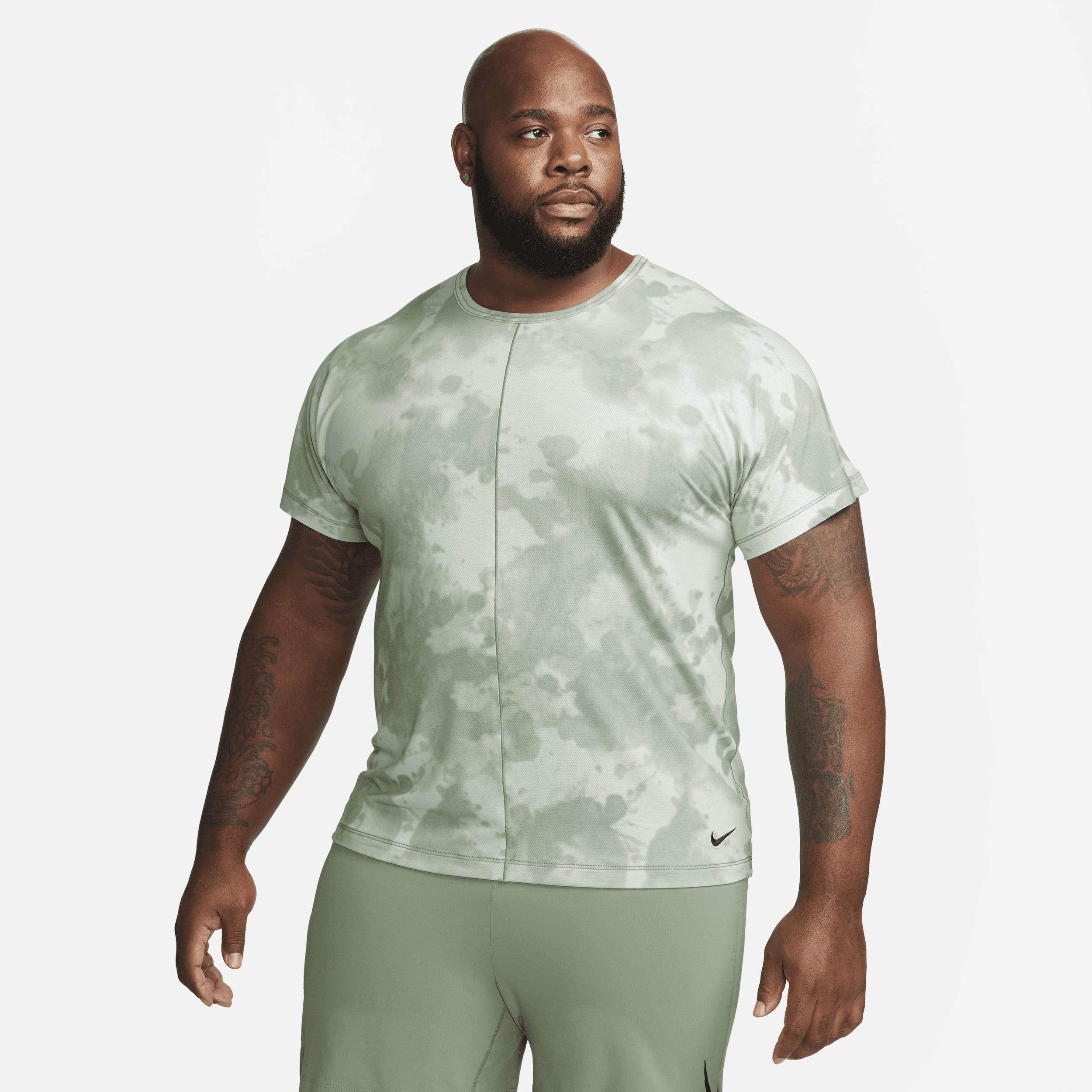 Nike Dri-FIT Men's Allover Print Short-Sleeve Yoga Top Product Image