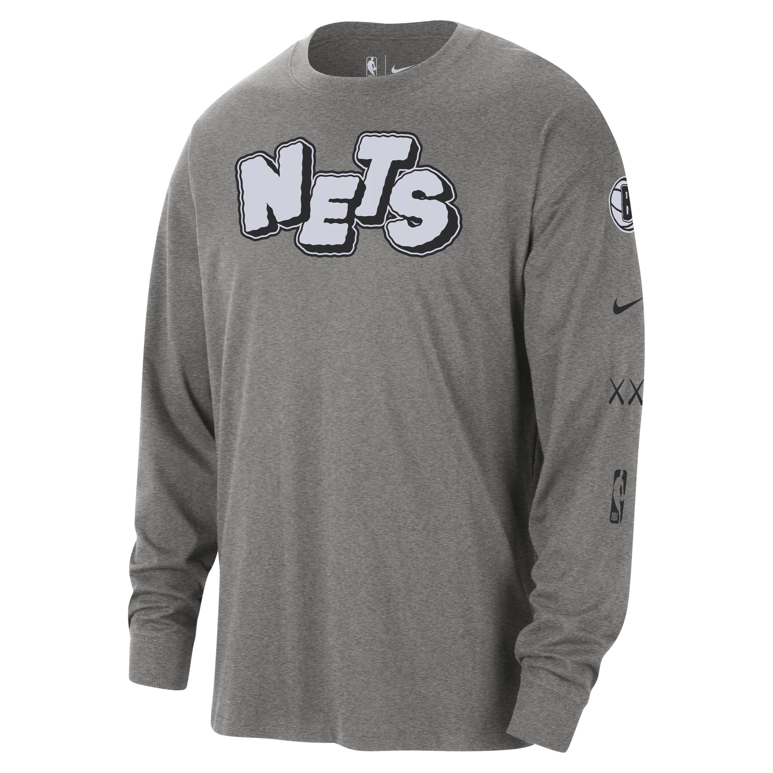 Brooklyn Nets 2023/24 City Edition Nike Men's NBA Max90 Long-Sleeve T-Shirt Product Image