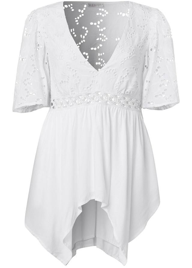 Eyelet Detail Top - White Product Image