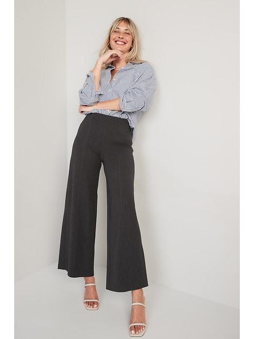 High-Waisted Pull-On Pixie Wide-Leg Pants Product Image