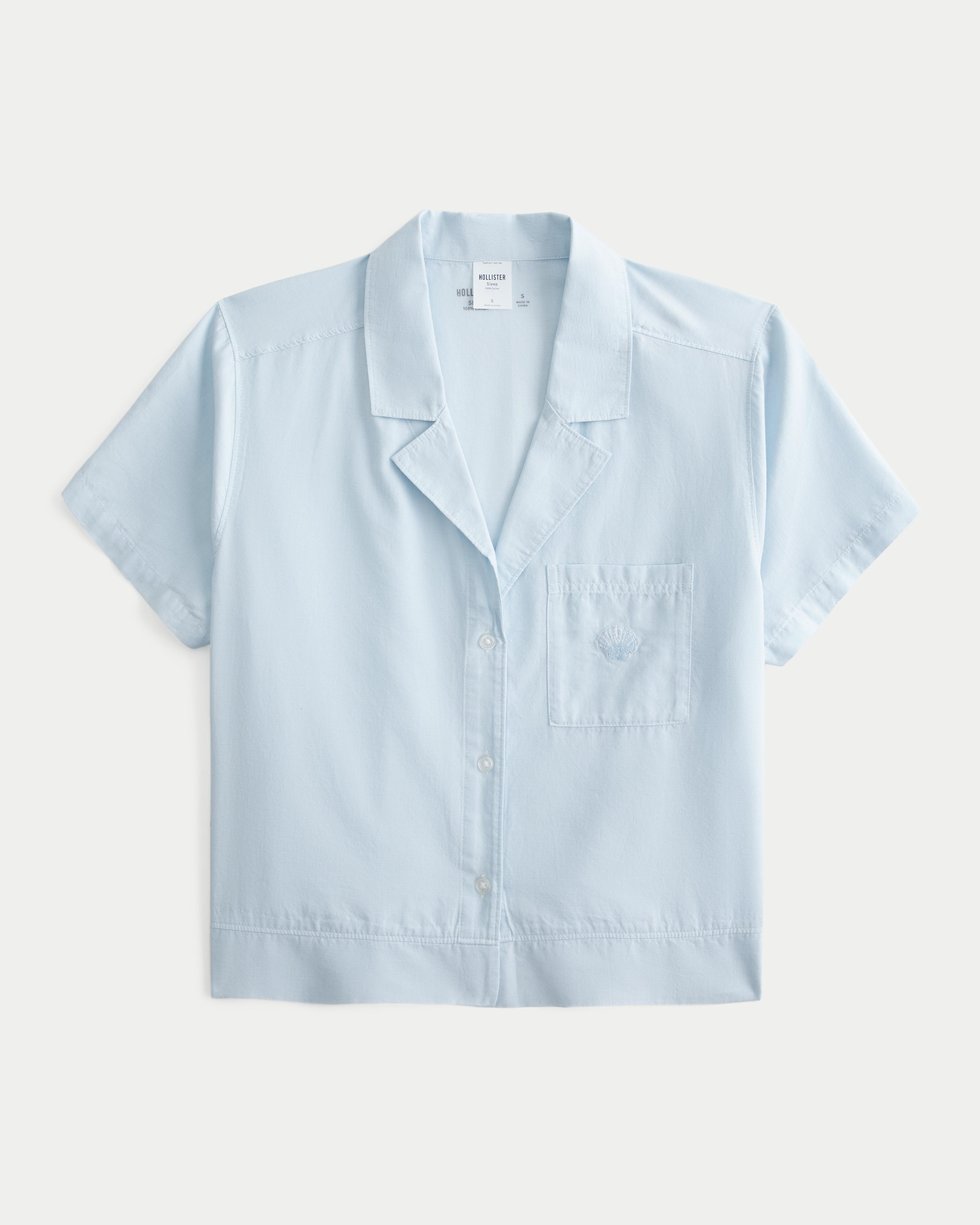 Short-Sleeve Button-Through Pajama Top Product Image