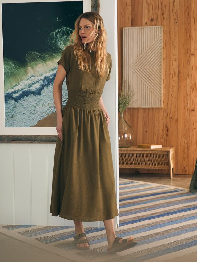 Coast To Coast Midi Dress - Military Olive Female Product Image