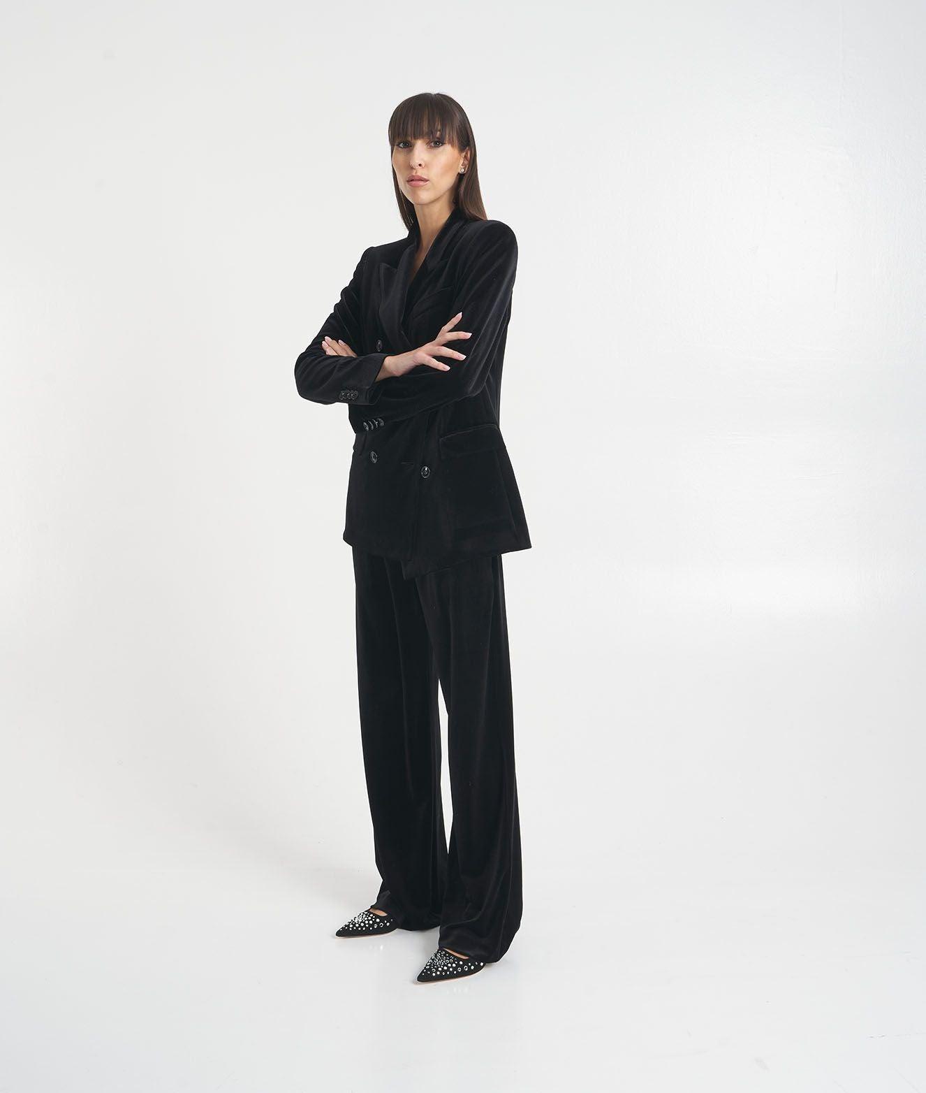 Blazer doppiopetto in velluto Female Product Image