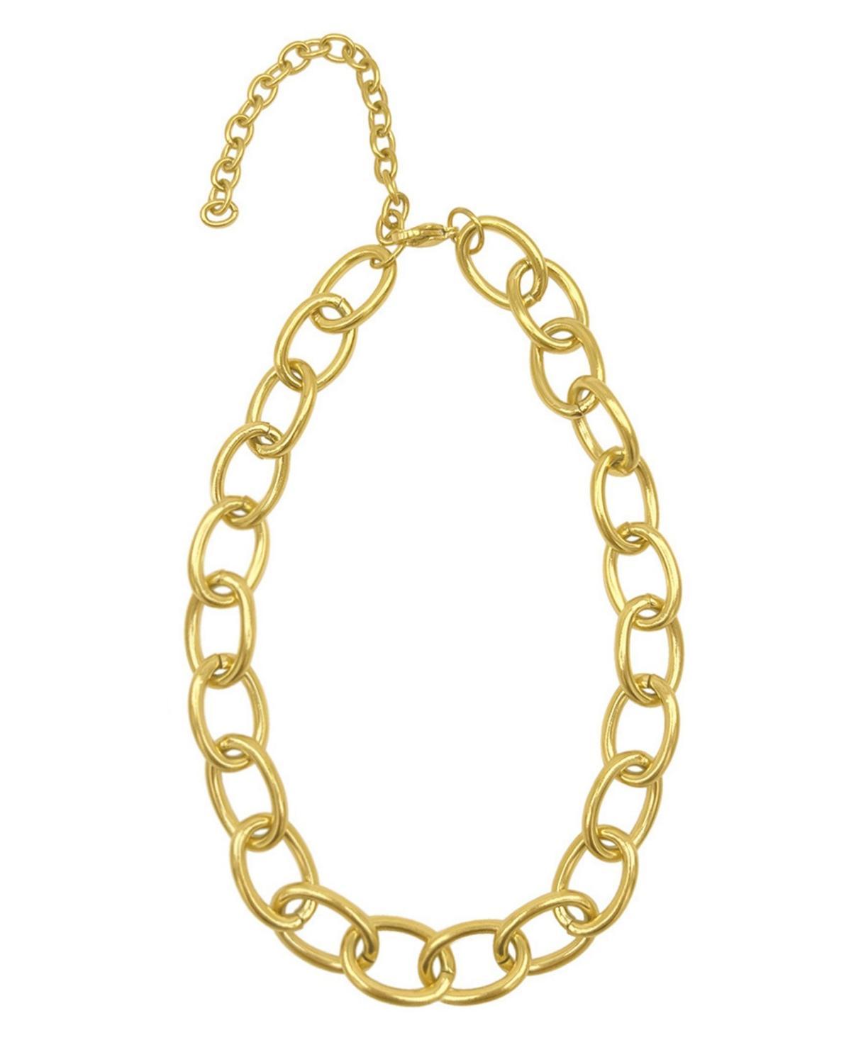 Adornia 14k Gold Plated Oval Link Chain Necklace, Womens Gold Tone Product Image