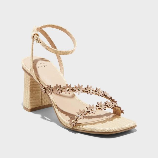 Womens Mirabel Strappy Heels - A New Day Beige 12 Product Image