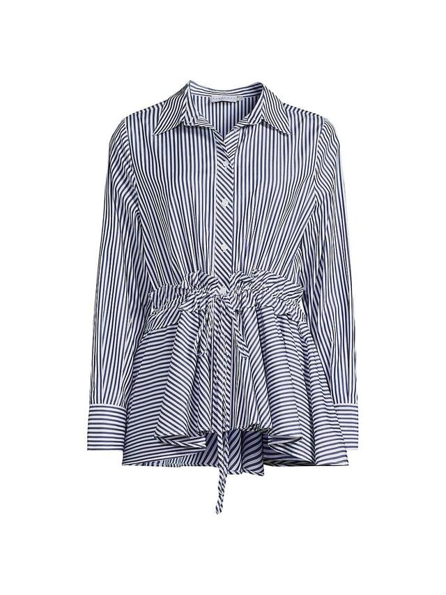 Womens Elowen Striped Cotton Tie-Waist Shirt Product Image