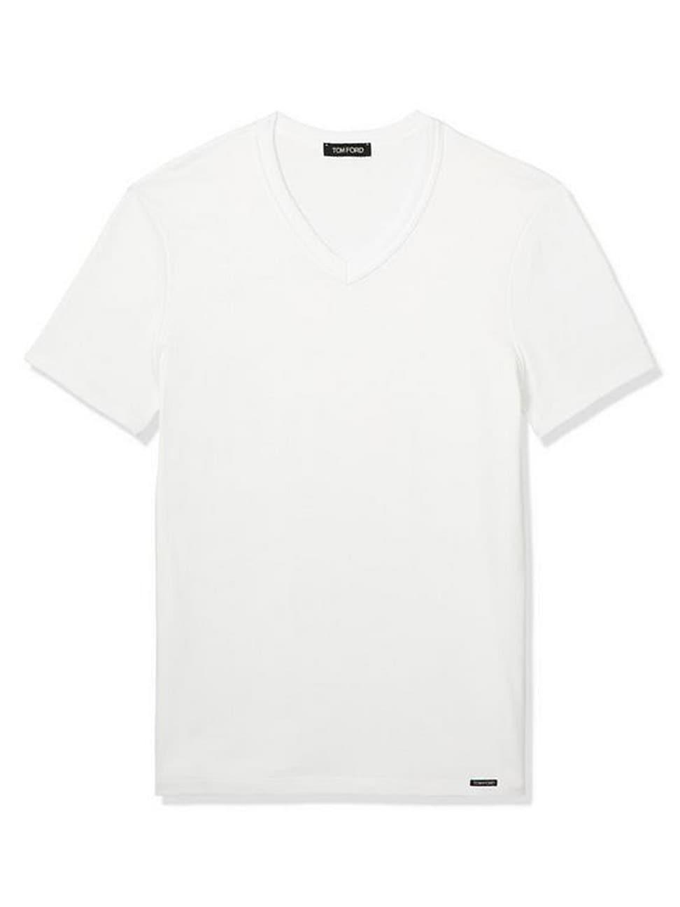 Mens Stretch-Cotton V-Neck T-Shirt Product Image