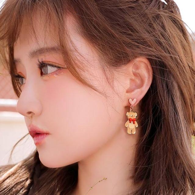 Heart Bear Drop Earring Product Image