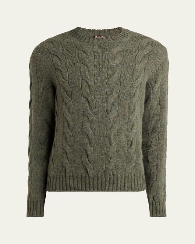 Mens Napier Baby Cashmere Cable Knit Crewneck Sweater Product Image