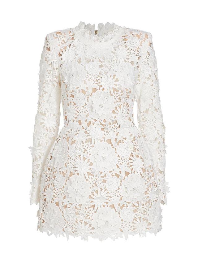 Womens Maia Lace Long-Sleeve Minidress Product Image