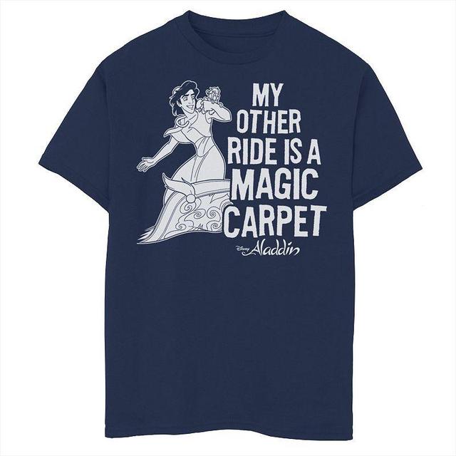 Disneys Aladdin Mens My Other Ride Magic Carpet Tee, Boys Blue Product Image