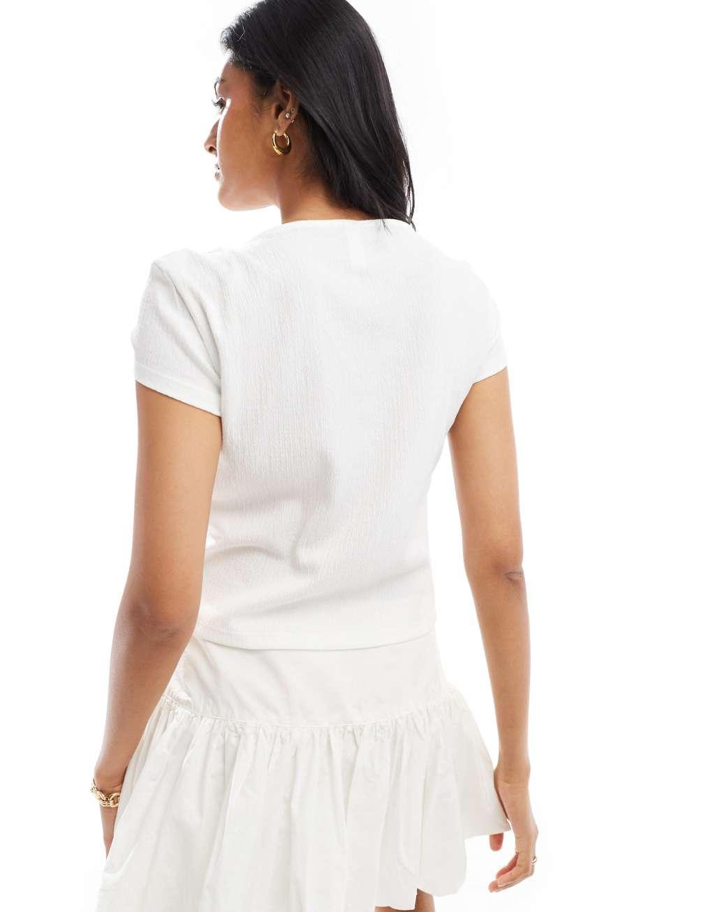 ONLY bow detail top in white Product Image