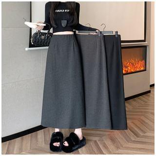 High Waist Back-Slit Maxi A-Line Skirt product image