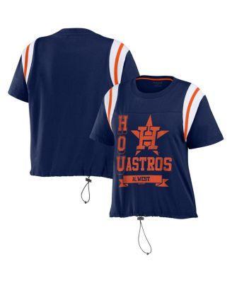 Womens WEAR by Erin Andrews Houston Astros Cinched Colorblock T-Shirt Blue Product Image