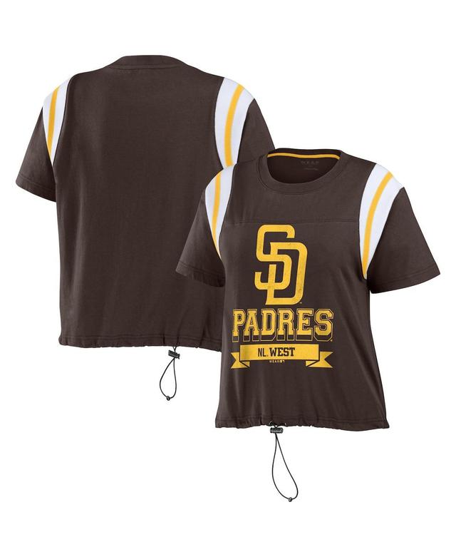 Womens WEAR by Erin Andrews Brown San Diego Padres Cinched Colorblock T-Shirt Product Image